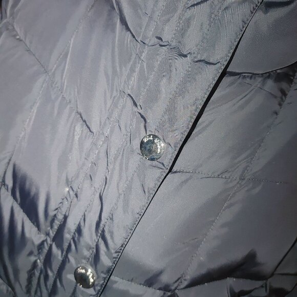 Brooks Brothers 346 Womens Black Quilted Down Puffer Jacket Size L Button Zip - Picture 3 of 8